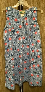 VTG Roundy Bay Sleep House Dress Floral Tulip Print Cotton Pockets L - Picture 1 of 6