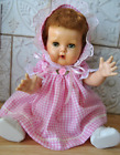 Vintage 16" American Character TINY TEARS DOLL #2675644 w/ dress bonnet panties