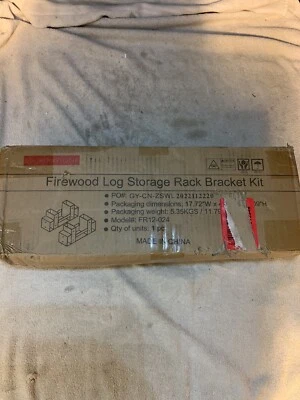 Kit de soporte de estante de almacenamiento de troncos de leña Mr IRONSTONE, longitud de estante de madera ajustable  Foto 1 de 4