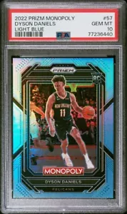 2022-23 Panini Prizm Monopoly Dyson Daniels Light Blue Prizm 001/199 PSA 10 - Picture 1 of 3