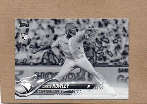 chris rowley 315 toronto blue jays rc 2018 topps black white negative card