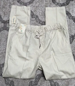 CARIBBEAN Cotton Blend Casual Pants Mens Trousers Sz 38,40 STONE NWT S15PC522 - Picture 1 of 4