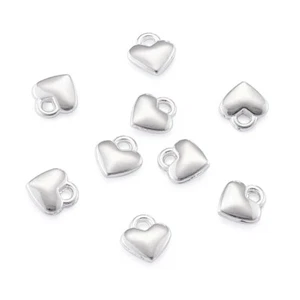 100 uds Estilo Tibetano Plata Corazón Dijes Joyería Hacer Joyería Accesorios Hágalo usted mismo 8x7x2.5mm - Imagen 1 de 9