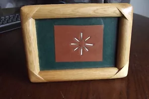 Framed Porcupine Quill On Leather Wheel of Life Signed Cara Kaiser 1971 Native - Picture 1 of 6