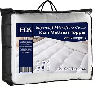 Hotel Quality Mattress Topper 10cm Deep Thick Single Double King Super All Sizes - Picture 1 of 6