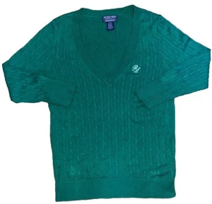 Polo Jeans Company Ralph Lauren M Womens Cable Knit Sweater RL Initial LOGO - Picture 1 of 3