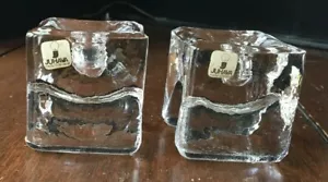 2 portavelas de cristal de colección Juhava Finlandia n.o 6122 Ri-Jalka Timo Sarpaneva - Imagen 1 de 6