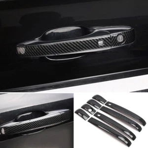 8PCS Carbon Fiber Exterior Door Handle Cover Trim For Grand Cherokee 2011-2020 - Imagen 1 de 7