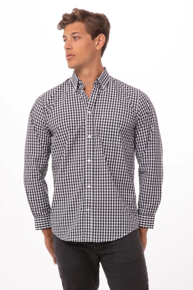 Chef Works Mens Gingham Dress Shirt (D500) - Image 1 of 1