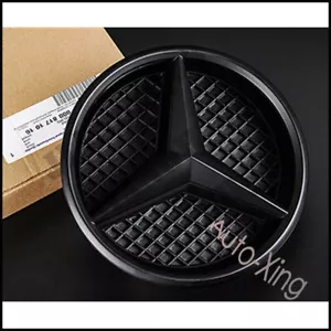 Gloss Black FRONT GRILLE STAR BADGE fit MERCEDES A,C,B,GLA,GLK,CLA,CLS,ML,E,##03 - Picture 1 of 3