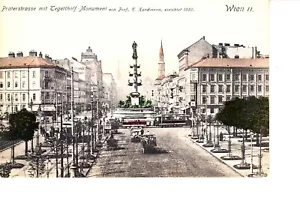 Vienna, Austria Wien Praterstrasse Mit Tegetthoff Monument @ 1910 - Picture 1 of 1
