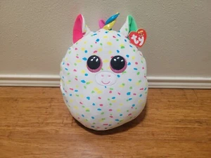 TY Squish-A-Boos HARMONIE das Einhorn Plüsch 10 Zoll große bestickte Augen weiß rosa - Bild 1 von 10