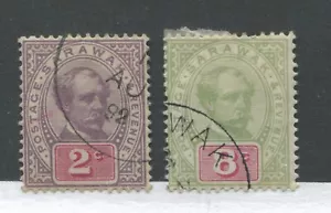 Sarawak 1888-97 2 cents and 8 cents used - Foto 1 di 1