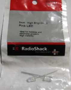 Paquete de lámpara LED redonda rosa de 5 mm RadioShack 276-0019. De 2 nuevo y sellado - Imagen 1 de 2
