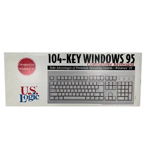 Teclado vintage compatible con Windows 95 de 104 teclas US Logic PS/2 con adaptador AT Tandy - Imagen 1 de 14