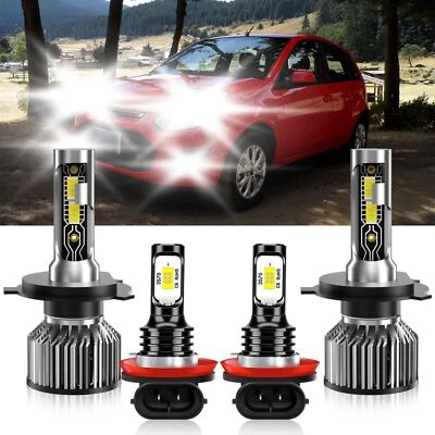 For Ford Fiesta Ikon 2011-2015 H4 9003 H11 LED Headlight+Fog Light Bulbs 6500K - Image 1 of 4