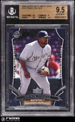 Prince Fielder RC BGS 9.5: 2005 Sweet Spot SB novato sin tarjetas calificadas más altas #152 Foto 1 de 3