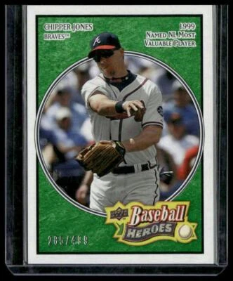 2008 Upper Deck Baseball Heroes #6 Chipper Jones Emerald #/499 - Image 1 of 2