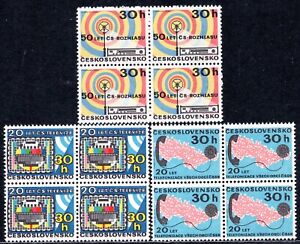 2139 - CZECHOSLOVAKIA 1973 - Telecommunications Anniversaries - MNH Block of 4