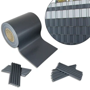 2,9€/m² PVC Sichtschutz Streifen Doppelstabmatten Zaun Folie Plane Windschutz - Bild 1 von 9