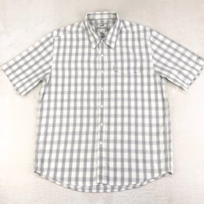 Camisa HORNY SAAD Para Hombre Grande Blanca Ventana Cuadros Manga Corta Abotonada Foto 1 de 4