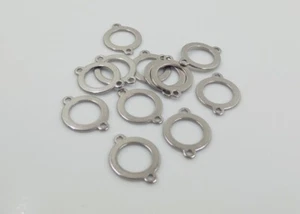 10pz connettori tondo in acciaio inox colore argento scuro 19x14mm bijoux - Foto 1 di 1