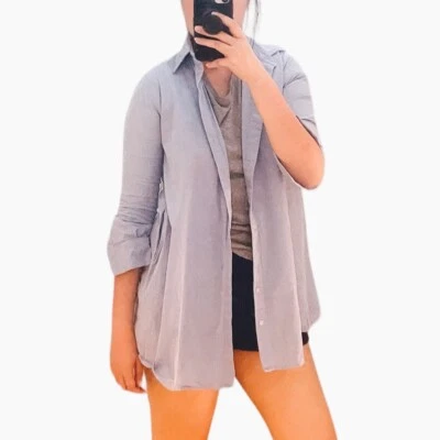 Vestido camisero azul algodón American Apparel con bolsillos talla XS/S Foto 1 de 4