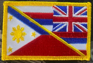 HAWAII STATE FLAG X Philippines Filipino PATCH HAWAIIAN ISLANDS HI Glue Back - Picture 1 of 4