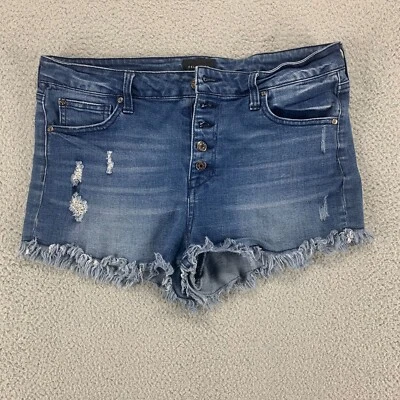 Celebrity Pink Shorts Womens 11 Blue Jean Denim Cut Off Distressed Button Fly 32 - Image 1 of 4