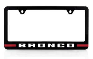 Ford Bronco UV Printed Plastic License Plate Frame - Red - Picture 1 of 3