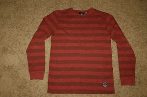 GPC Youth Boys Volcom Long Sleeve Crew Neck Red Striped Shirt Size 14 Nice LQQK! - Picture 1 of 4