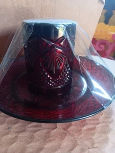Cristal D Arques Luminarc Ruby Red Cup And Saucer - Picture 1 of 5