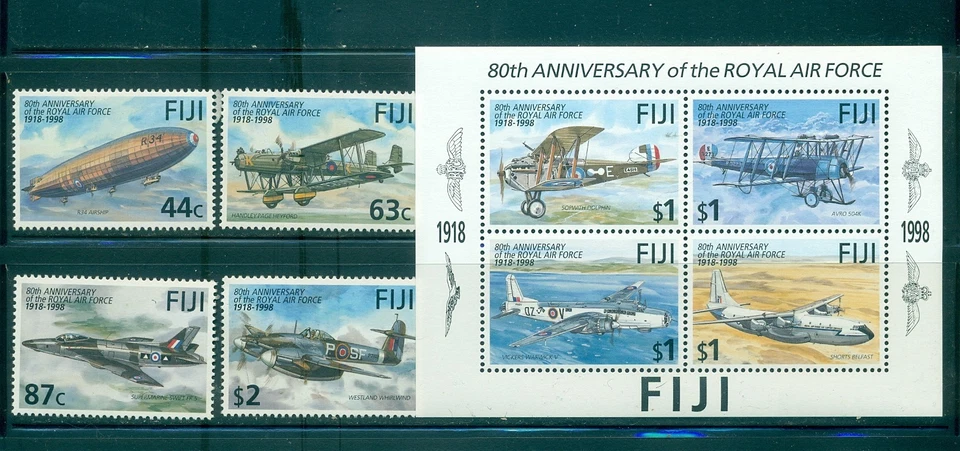 Fiji - Sc# 814-8. 80th Ann. 1998 Real Fuerza Aérea. MNH $14.00. Foto 1 de 1
