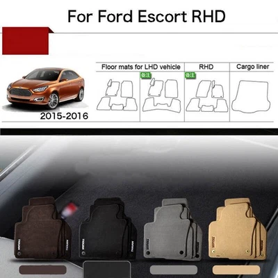 Full Set 1/2"Thick Solid Nylon Interior Floor Carpet Mats For RHD Ford Escort - Image 1 of 4