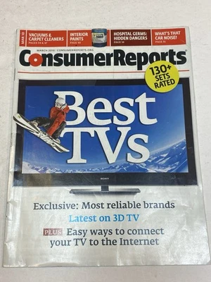 Consumer Reports Magazine March 2010 Best TVs Car Noises Hospital Germs Hidden - Image 1 of 2