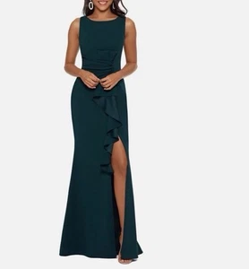 Betsy & Adam Ruffle Dress - Size 6 - Pine (Green) - Picture 1 of 2