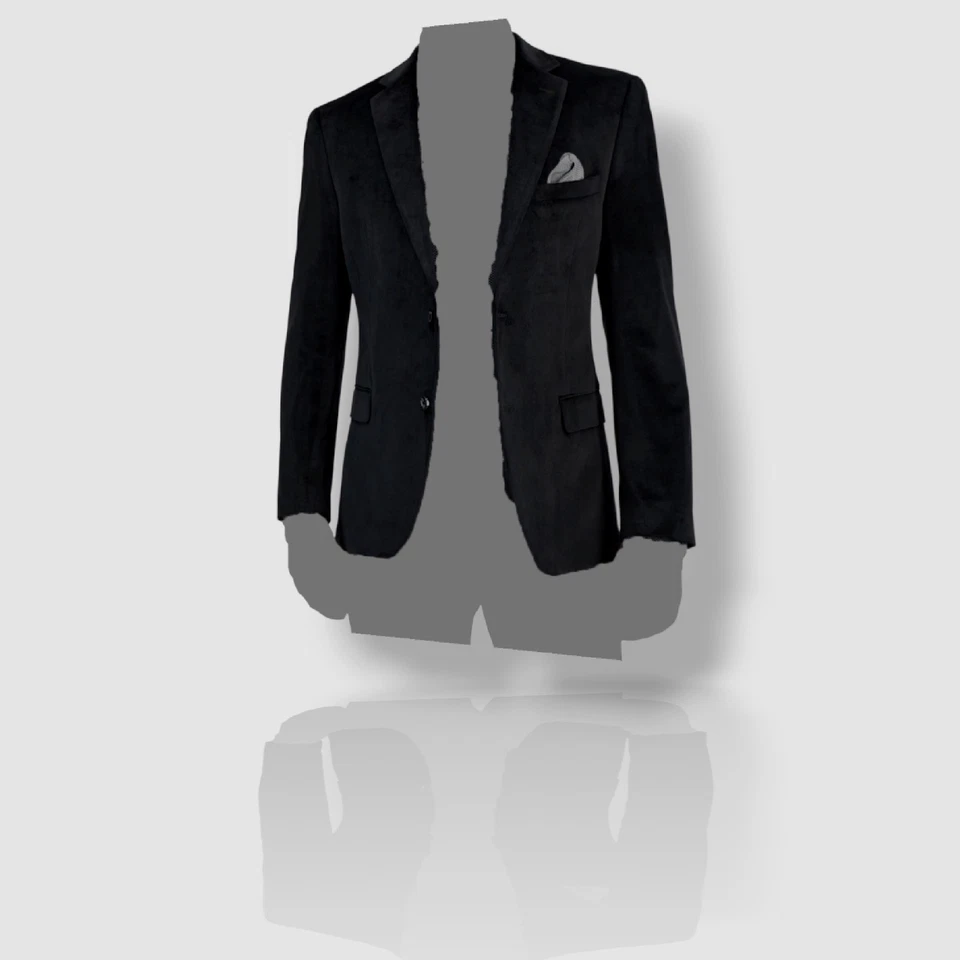 Alfani Men's Black Slim-Fit Solid Velvet Sport Coat Suit Jacket Size 38R