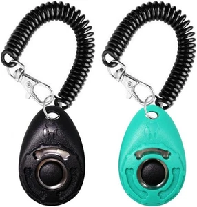 Dog Training Clicker 2-Pack with Wrist Strap for Pets (Black & Blue) - Picture 1 of 3