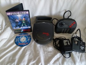 ATARI JAGUAR CD ATTACHMENT! WORKS! + HIGHLANDER GAME, 1 CONTROLLER & RF ADAPTER!