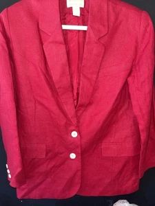 Vintage roter Brooks Brothers Blazer 100% Leinen Größe 8 - Bild 1 von 4