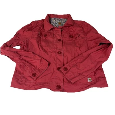 Carhartt Women’s Shacket Button Down Shirt Jacket Size XL Solid Pink #0829 - Image 1 of 4