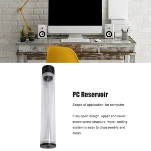 Water Cooling Reservoir 300mm/11.8in Length G1/4 Thread Open Design Acrylic NEW - Afbeelding 1 van 12