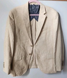 Jos A Bank Men’s 40 S Beige Linen Blend Blazer Slim Fit EUC - Picture 1 of 15