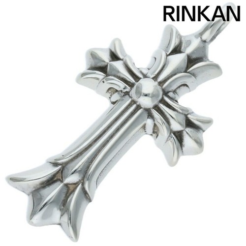 CHROME HEARTS Collana Top Uomo Cromo Cuori DBL CH CRS Doppia Croce Charm Argento Usato