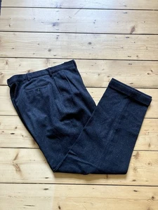 Vintage Polo Ralph Lauren 100% Wool Flannel Pleated High-Waist Trousers W36 L32 - Picture 1 of 11