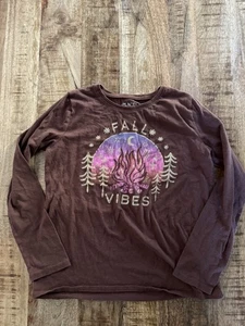 The Children’s Place Girls “Fall Vibes” Long Sleeve Graphic Shirt Size 10/12 L - Picture 1 of 3