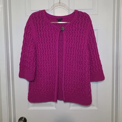Cárdigan Lafayette 148 New York Tejido Botón Único Algodón Rosa Para Mujer Grande Foto 1 de 4