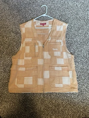 Mens Supreme Denim Patch Vest Medium - Image 1 of 4