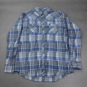 Wrangler Hemd Herren 2XLT Western Pearl Snap Baumwolle Madras kariert Big Tall Retro - Bild 1 von 10