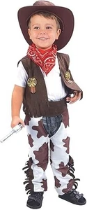 Braun Cowboy Kleinkind Kostüm Set Verkleidung Partys Motto Kleid XS 90 - 100 cm - Bild 1 von 1